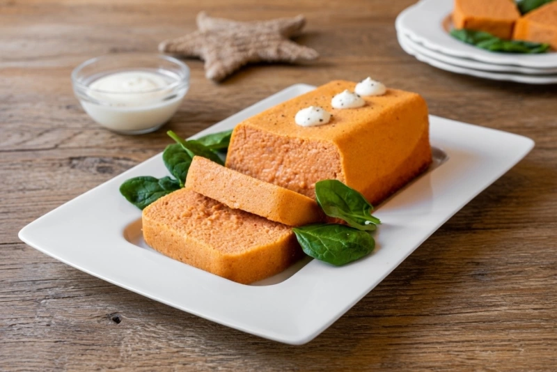 Delicioso pudin de pescado casero listo para disfrutar